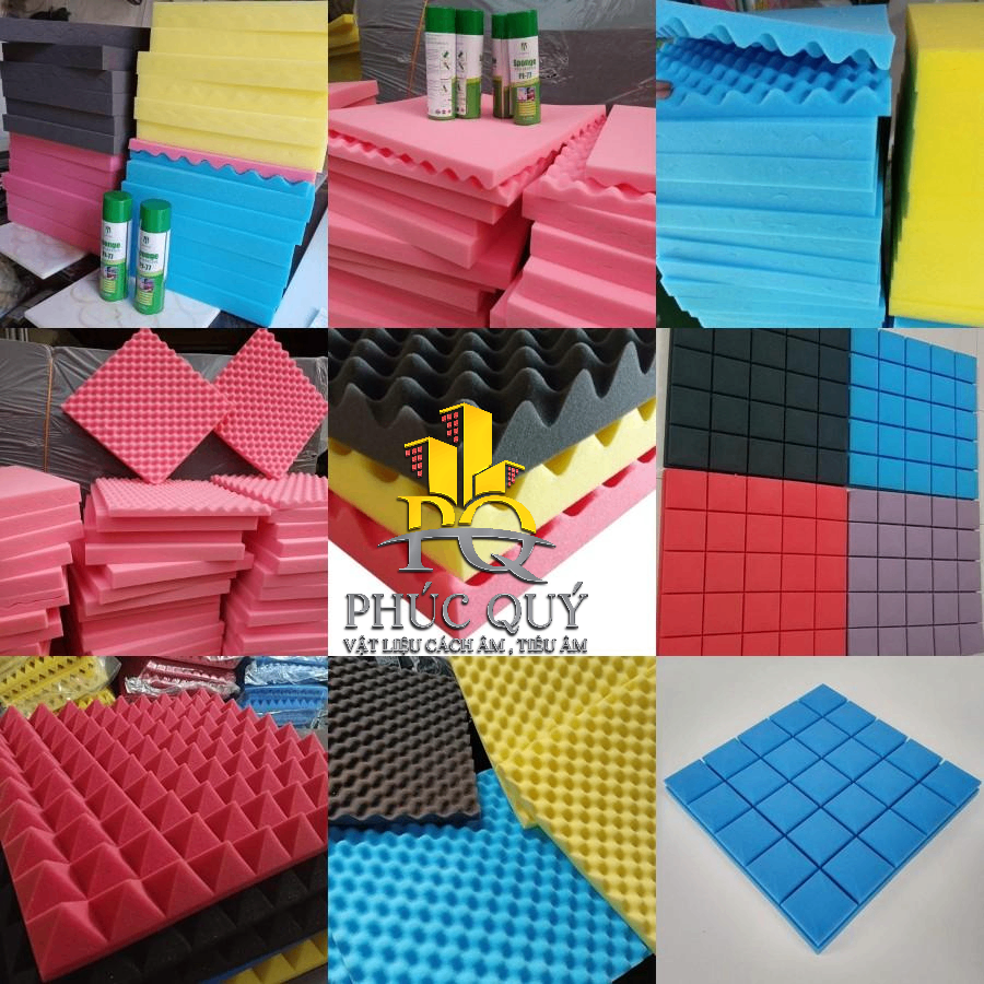 a collage of different colored foam